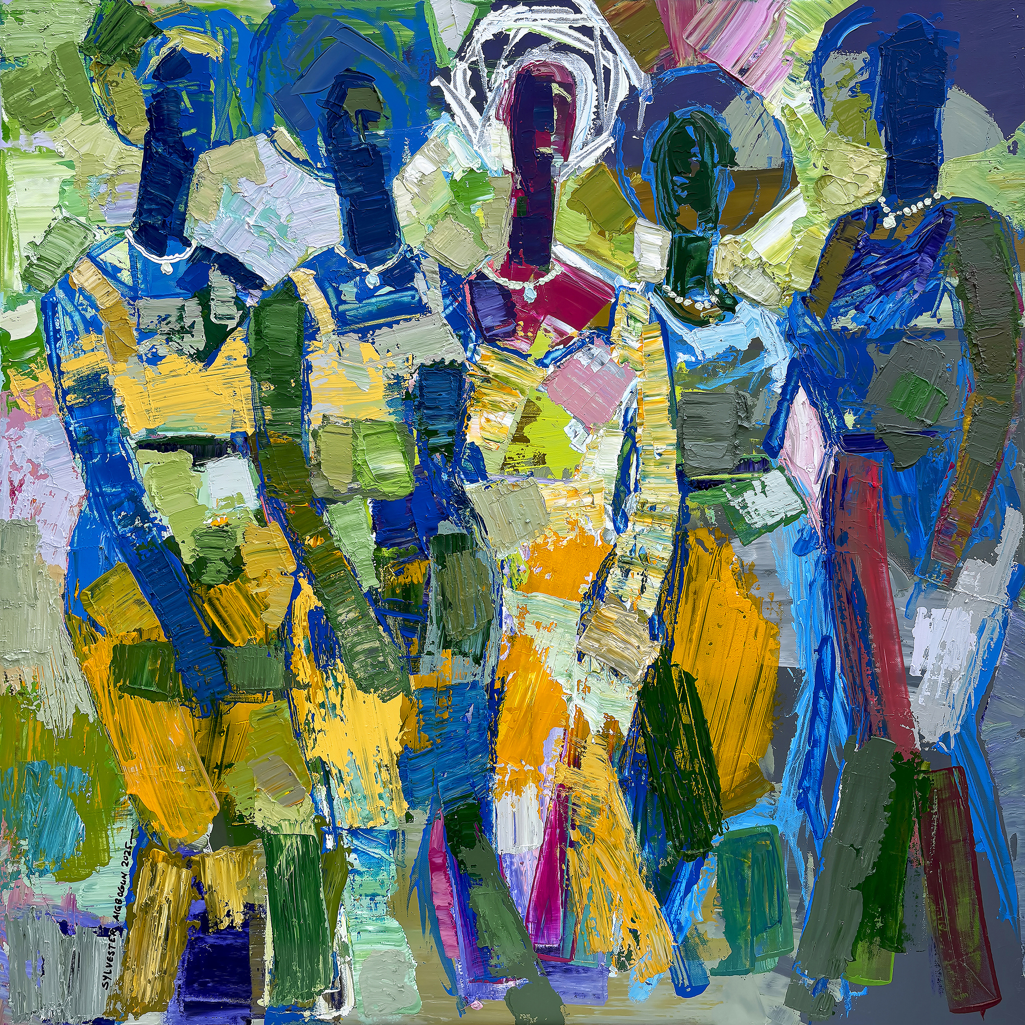 Ladies in Sync — acrylic on canvas