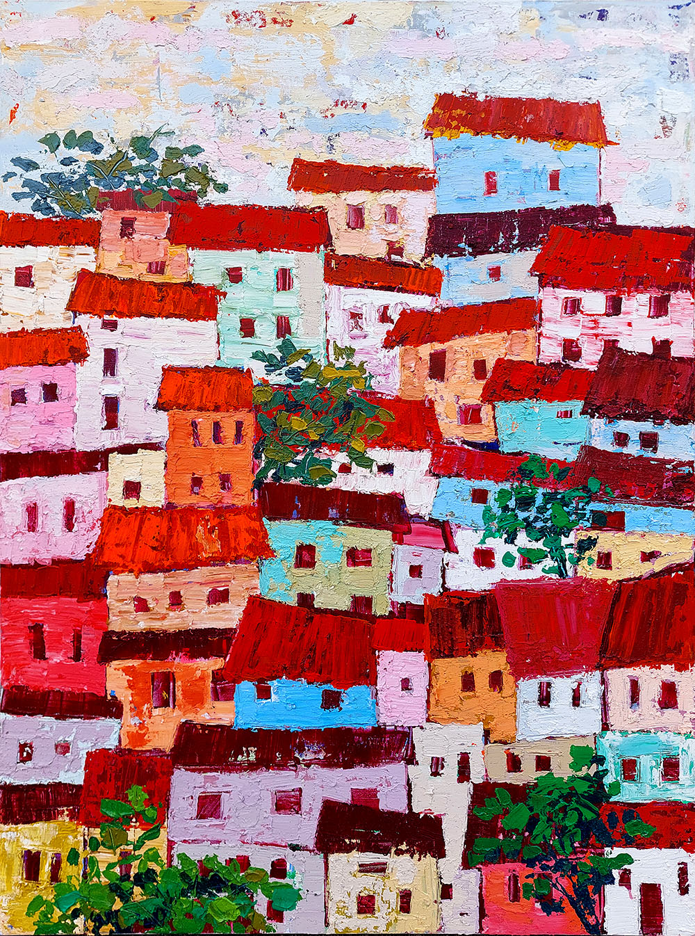 Red Roof Whispers — architectural composition