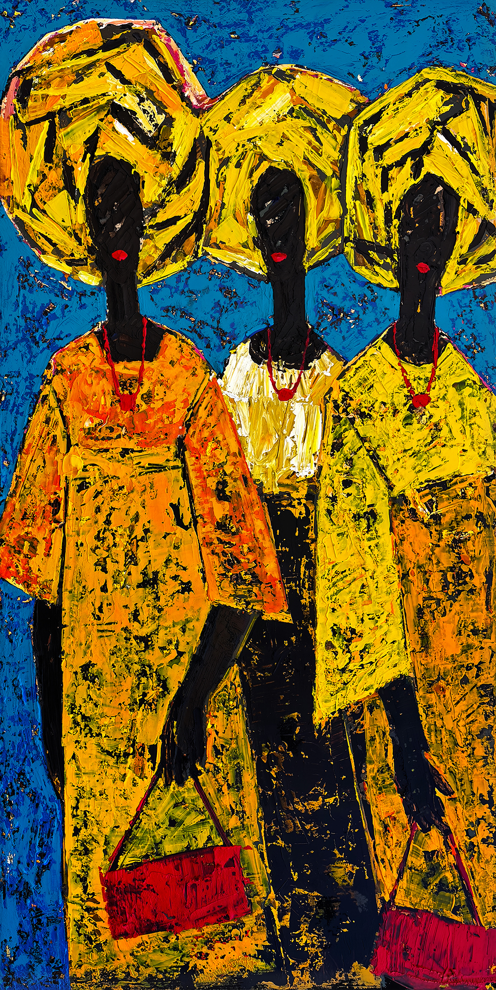 Yellow Gèlè — acrylic on canvas