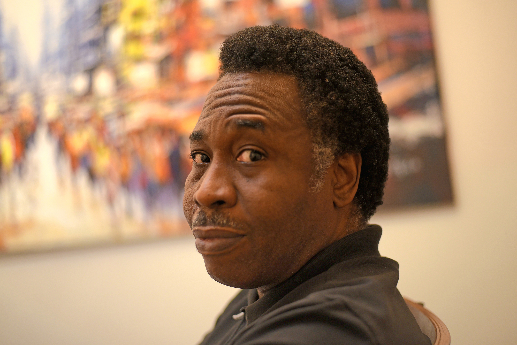 Portrait of Sylvester Aigbogun in his Vancouver studio